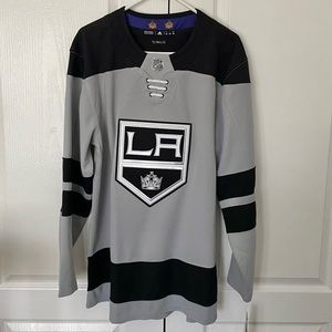 Adidas LA Kings Gray and Black Jersey